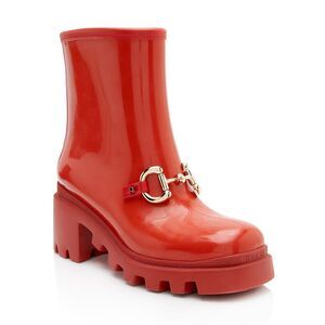 Gucci Rubber Horsebit Ankle Boots - Size 6 / 36